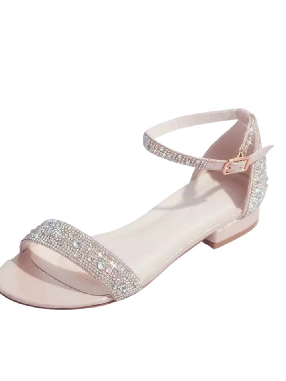 Sparkle Sandals Ankle Strap DB Studio Size 10M Gold Rhinestones Wedding Party Sh